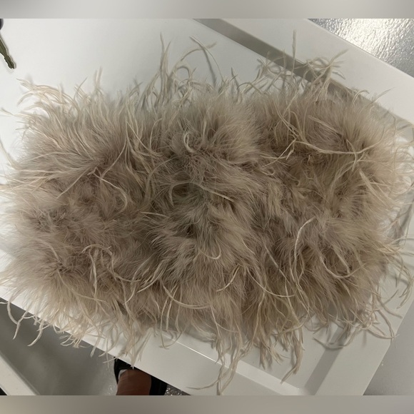 LAMARQUE Zania Top ($295) Feather Bustier tan/nude - LIKE NEW - size medium - Picture 11 of 14